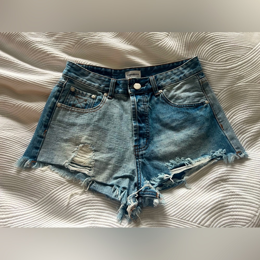 Superdown distressed denim shorts